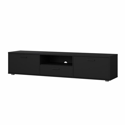 TV Unit Media 2 Doors & 1 Drawer - Matt Black