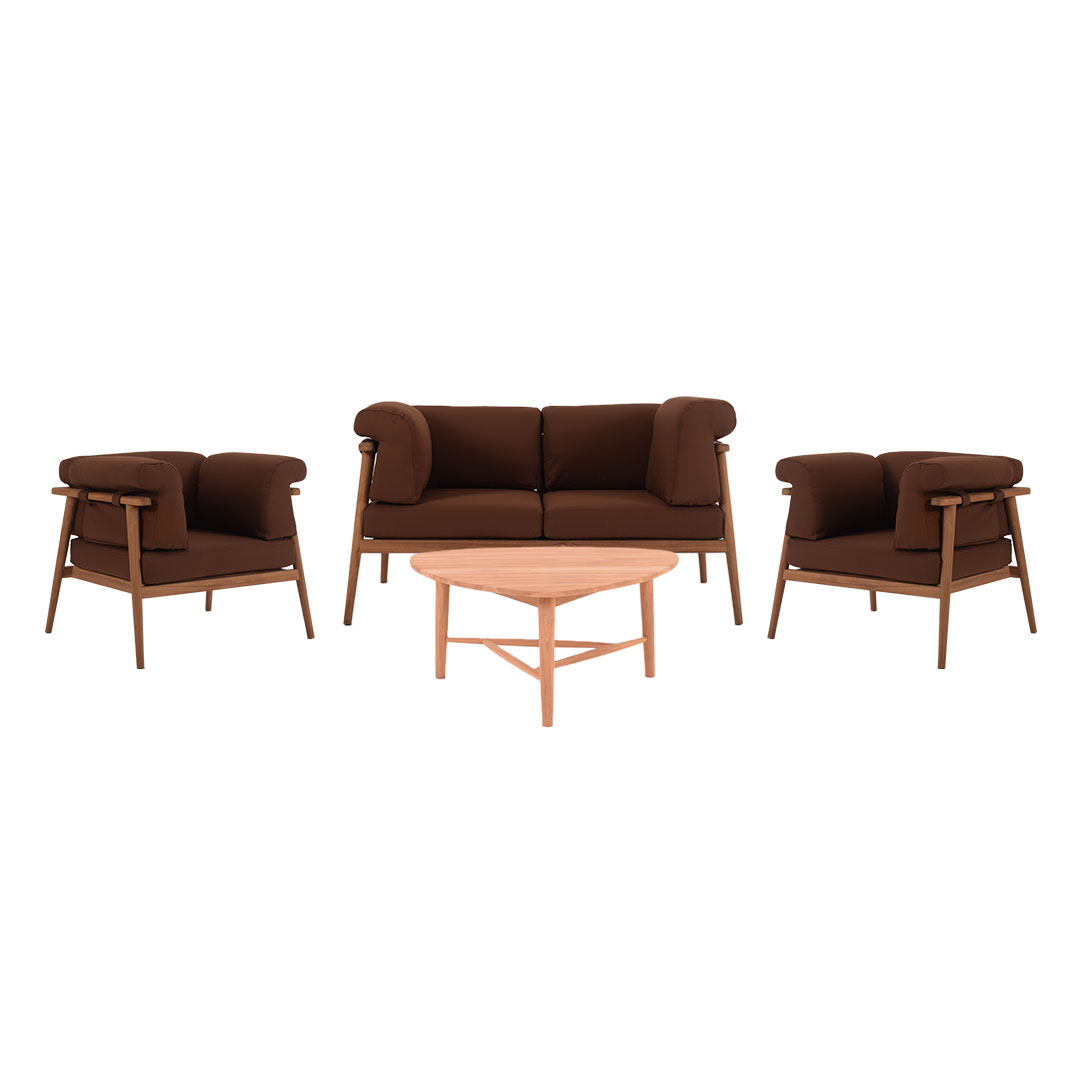 2-Seater Sofa Set of 4 with Cushions