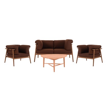 2-Seater Sofa Set of 4 with Cushions