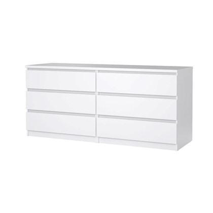 Naia Double Dresser 6 Drawers White High Gloss