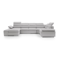 Corner Sofa Bed with Chaise Left 365cm – Light Grey