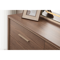 Wood Bedroom Set 160x200cm - Walnut & Bronze