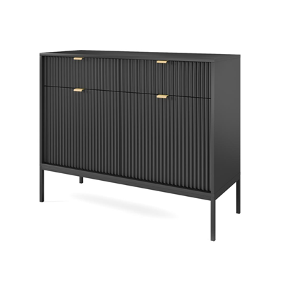 Sideboard 2 Doors 2 Drawers - Black