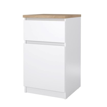 White Naia Nightstand 1 door & 1 drawer