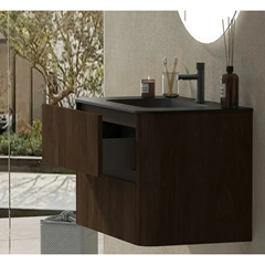 Bathroom Vanity – Matt Black Ceramic Basin & Mirror