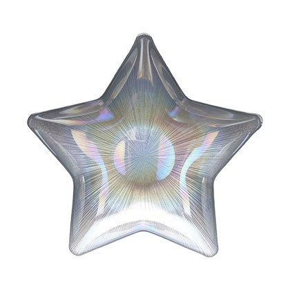 Star Plate Silver Glass 30 cm