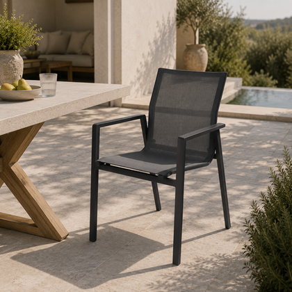 Aluminium Sling Arm Chair – Anthracite