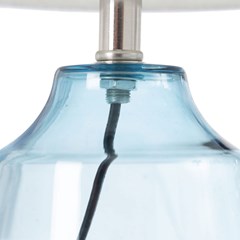 Blue Glass-Fabric Table Lamp