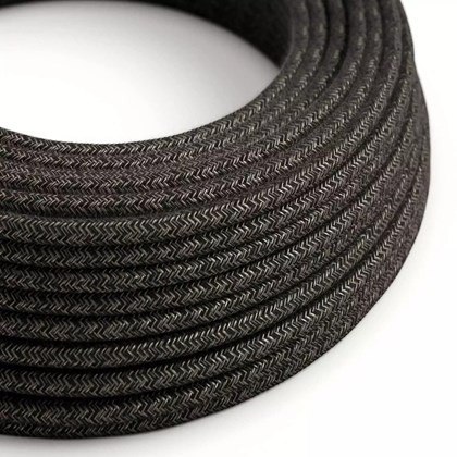 Linen Melange Textile Cable -  Anthracite Grey