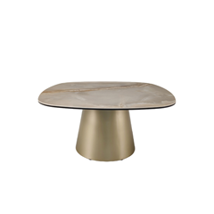 Coffee Table 90x90x40 – Gloss Grand Jade & Golden Champagne