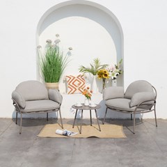 Sofa Set of 3 – Taupe & Beige