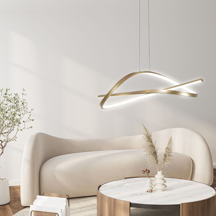 LED Chandelier – Black & Gold