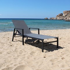 Aluminium Textilene Sunlounger Dark Grey
