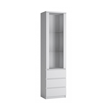 Glassdoor Cabin 1Door 3 Shelves – Alpine White