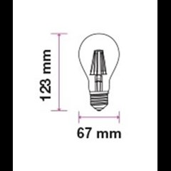 LED Bulb 8W E27 A67 Filament Frost 2700K
