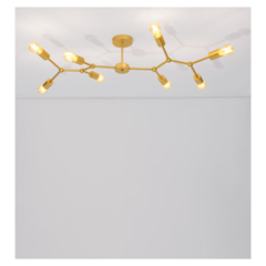 Ceiling Lamp Brass Gold - 8-Light Fixture for E27 LED Bulbs