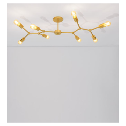 Ceiling Lamp Brass Gold - 8-Light Fixture for E27 LED Bulbs