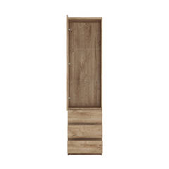 Glassdoor Cabin 1Door 3 Shelves – Golden Ribbeck Oak
