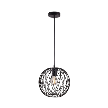 Pendant Metal with Wire Shade E27 Black