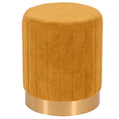 Ottoman Pouf In Velvet Ochre