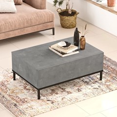 Coffee Table - Retro Silver & Black