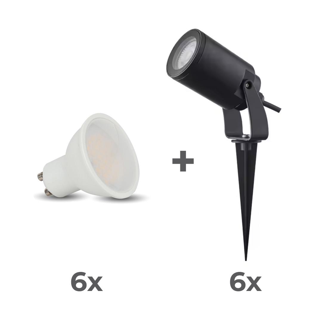 Spike Light Set of 6 IP65 - Black