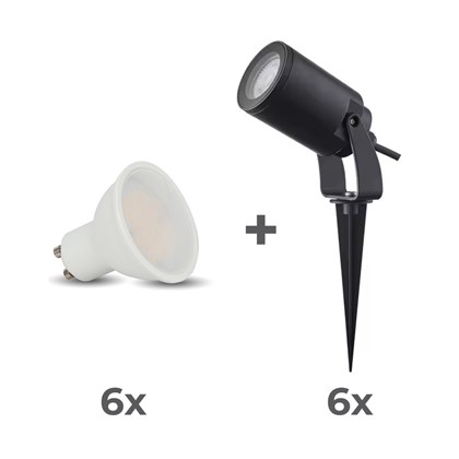 Spike Light Set of 6 IP65 - Black