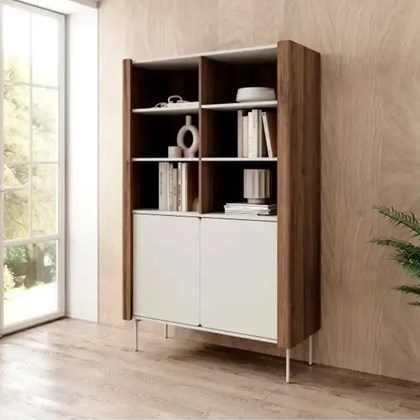 Bookshelf Cabinet – Walnut & Cashmere