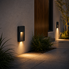 Black Plastic Wall Light - One way 3000K - 3W
