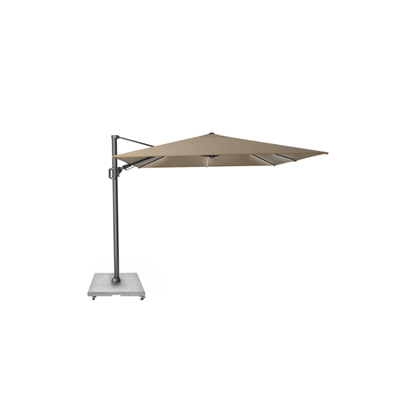 Set Parasol Anthracite-Taupe 300x300 with LED Light & Base 90Kg Grey Granite