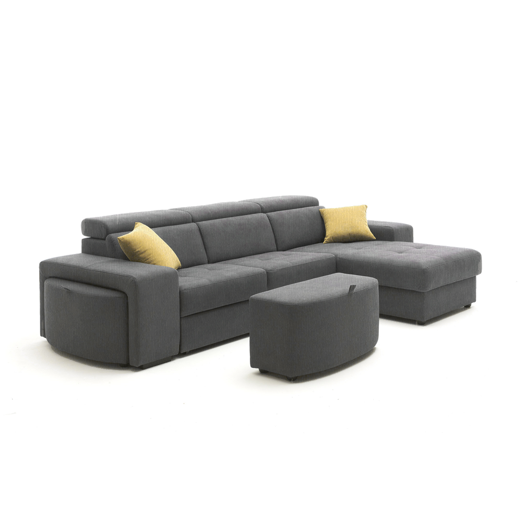 2-Seater Sofa Bed with CHL Right - Anthracite (BRI 021)