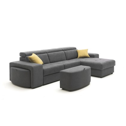 2-Seater Sofa Bed with CHL Right - Anthracite (BRI 021)