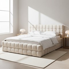 Upholstery Bed with Gas Lift 160x200 – Beige