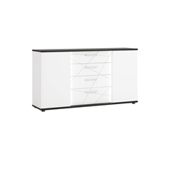 Chest of Drawers 2D4s – Alpine White & Vicenza Oak Black