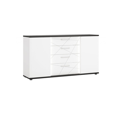 Chest of Drawers 2D4s – Alpine White & Vicenza Oak Black