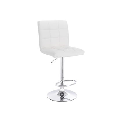 White Barstool Base Chrome Finish