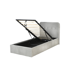 Upholstery Bed with Gas Lift – Light Grey