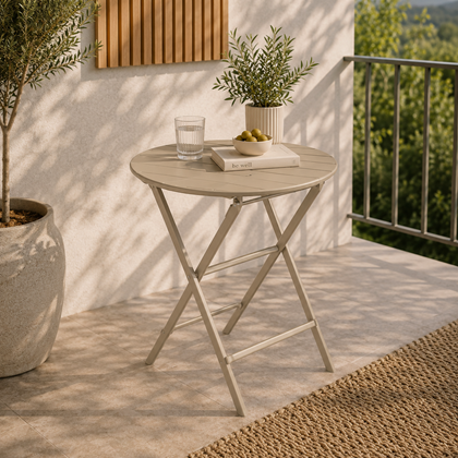 Table Round Folding  60cm - Taupe