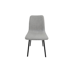 Chair Fabric Black Metal Legs - Grey