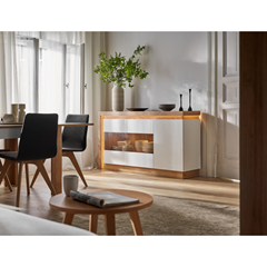 Sideboard 3 Doors – Oak Riviera Light & White High Gloss