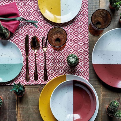 Table Set 18 Pcs Layers Gi-Ve-Ma Stoneware Multicolor