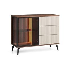 Showcase Sideboard with Drawers – Cashmere & Walnut