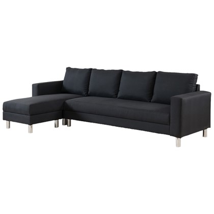 Corner Sofa 3-Seater - Black