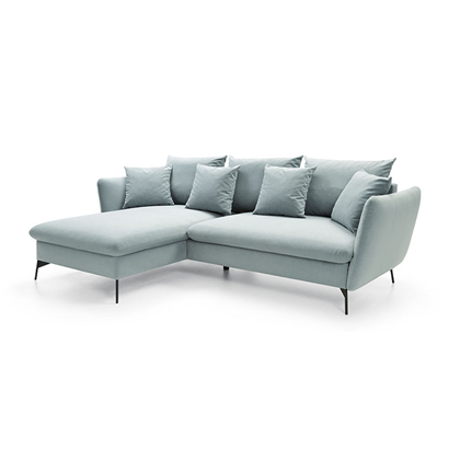 Corner Sofa Bed with Chaise Left – Light Cyan