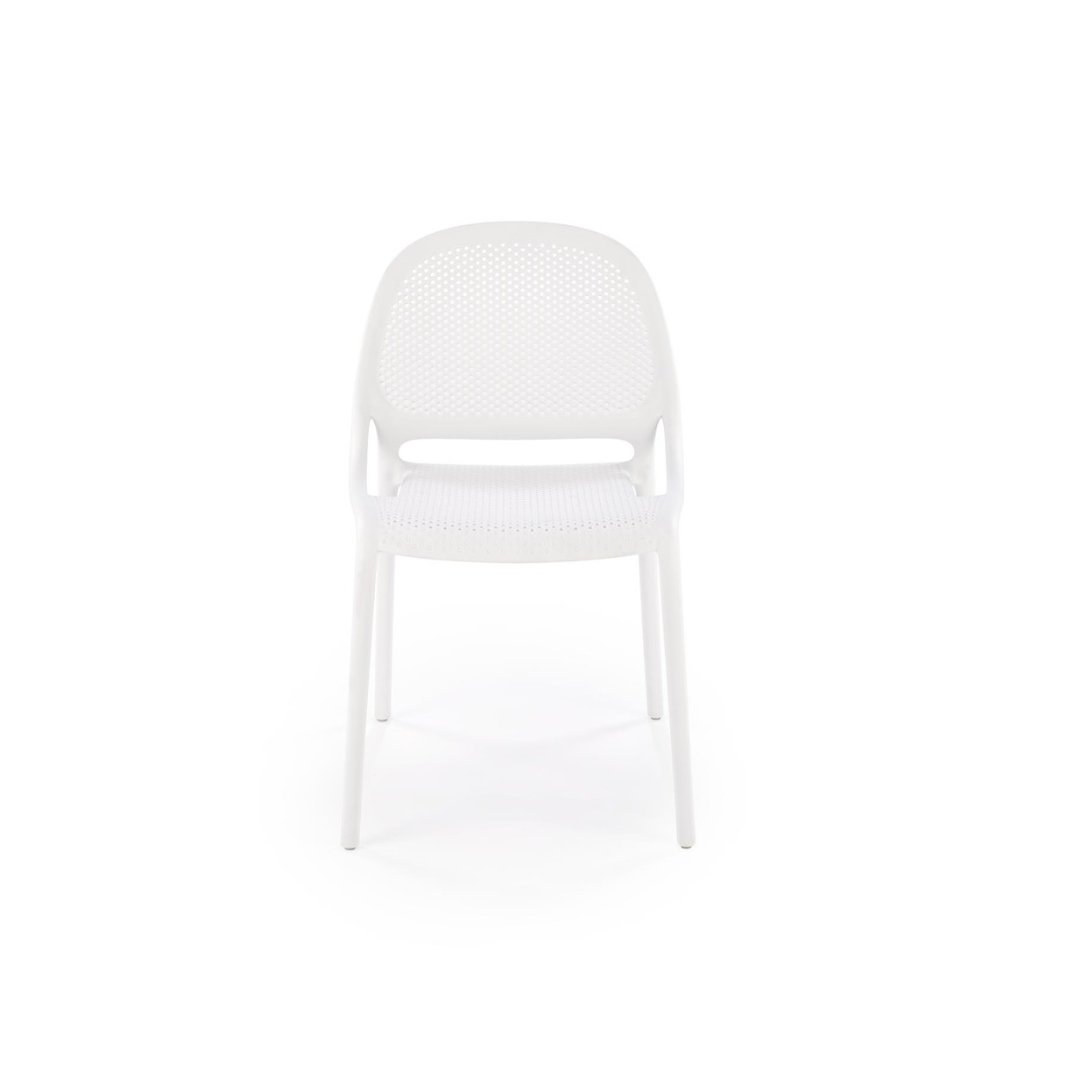Chair White Plastic Frame Straight Legs