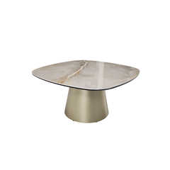 Coffee Table 90x90x40 – Gloss Grand Jade & Golden Champagne