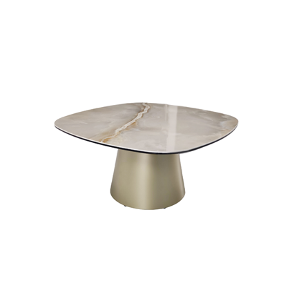 Coffee Table 90x90x40 – Gloss Grand Jade & Golden Champagne
