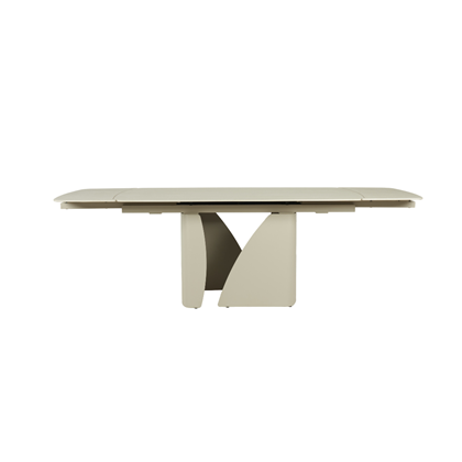 Extendable Dining Table - Grey Chinese Ceramic Top with Matching Grey Frame