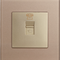 1 Gang Tel Outlet Gold Temp Glass