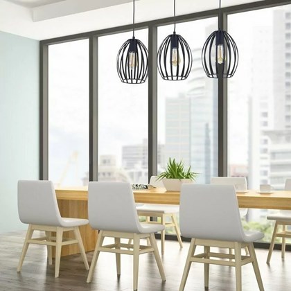 Liza 3 Bulb Pendant Lamp Black